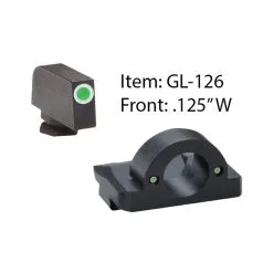 AMERIGLO For Glock Ghost Ring Green With White Outline Front And Green Rear Sights (GL-126)