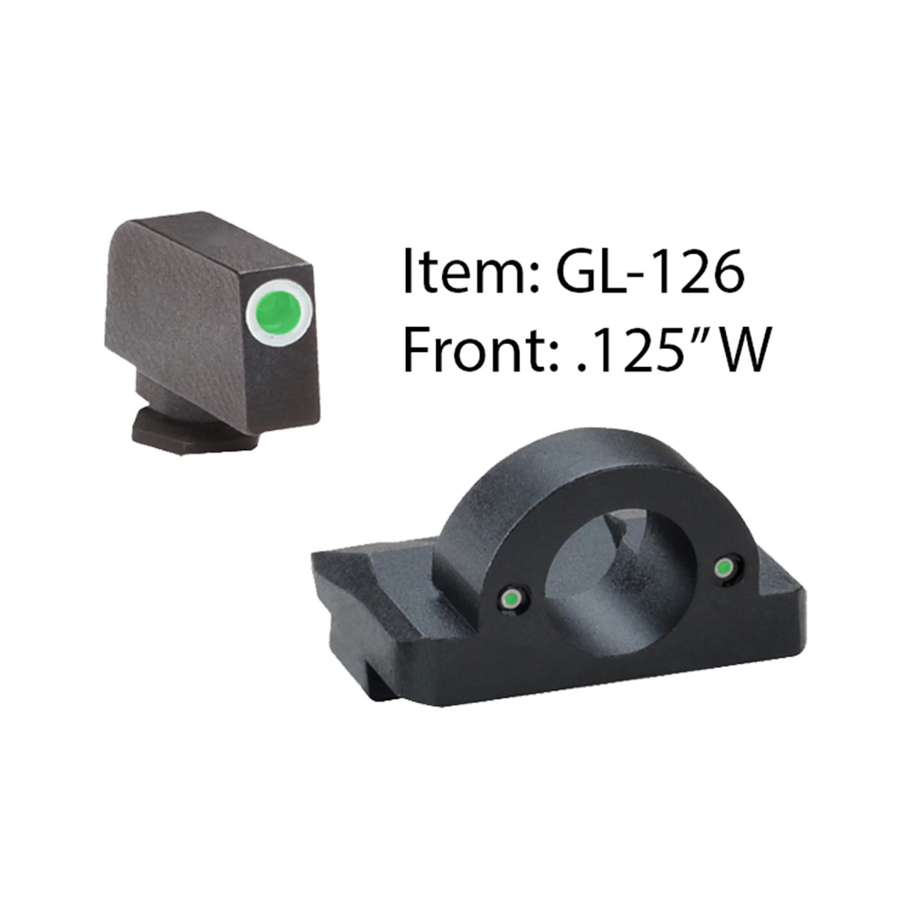 AMERIGLO For Glock Ghost Ring Green With White Outline Front And Green Rear Sights (GL-126)