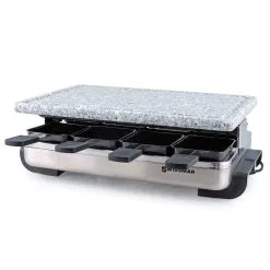 SWISSMAR Stelvio 8 Person Stainless Steel Raclette With Granite Stone Grill Top (KF-77081)