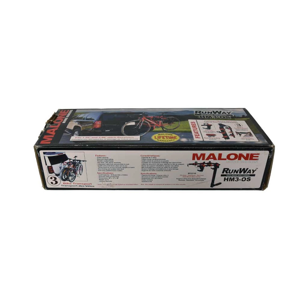 Open Box (Damaged Package): MALONE AUTO RACKS Runway HM3 OS 1.25in And 2in Hitch Mount 3 Bike Carrier (MPG2130) - Image 5