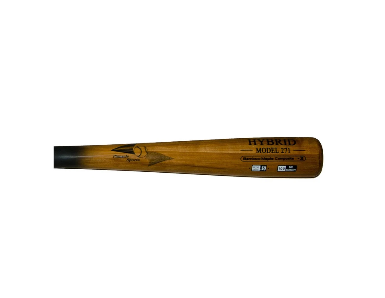 BAMBOOBAT BY PINNACLE SPORTS EQUIPMENT INC Adult Hybrid Bamboo & Maple Black/Brown Baseball Bat - Image 3