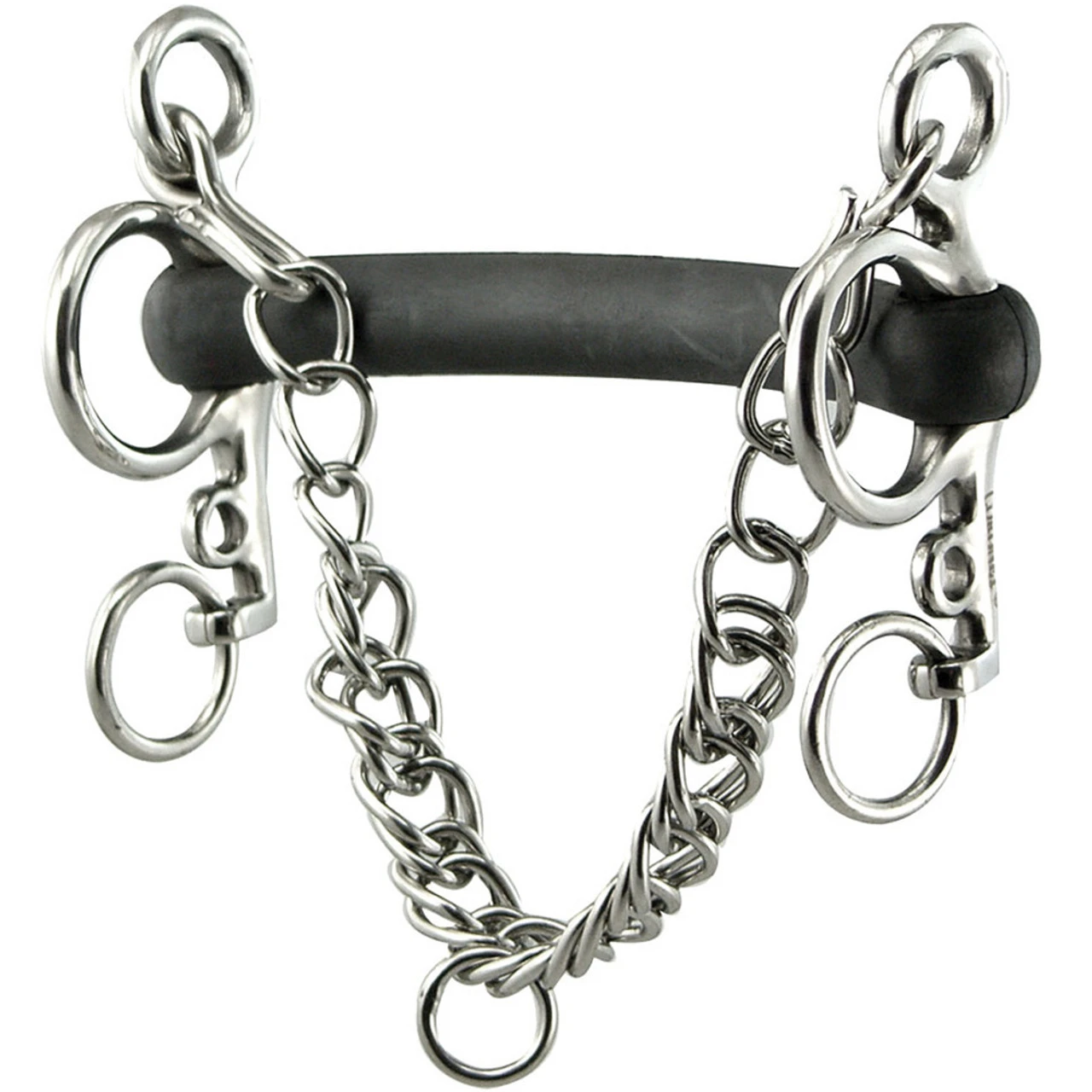 INTREPID INTERNATIONAL Coronet Hard Rubber Tom Thumb Mullen Mouth Pelham Bit With 4" Cheeks - Image 3