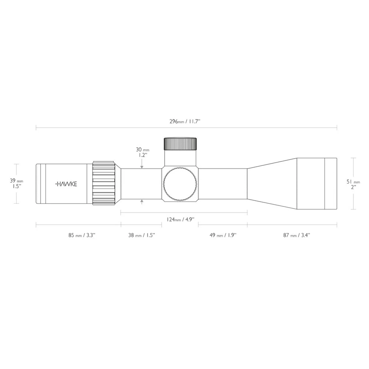 HAWKE Airmax 30 SF Compact 4-16x50 AMX IR Reticle Riflescope (13210) - Image 3