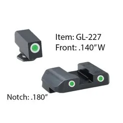 AMERIGLO For Glock Pro Style Glk 17-39 Green Tritium With White Outline Front And Rear Sights (GL-227)
