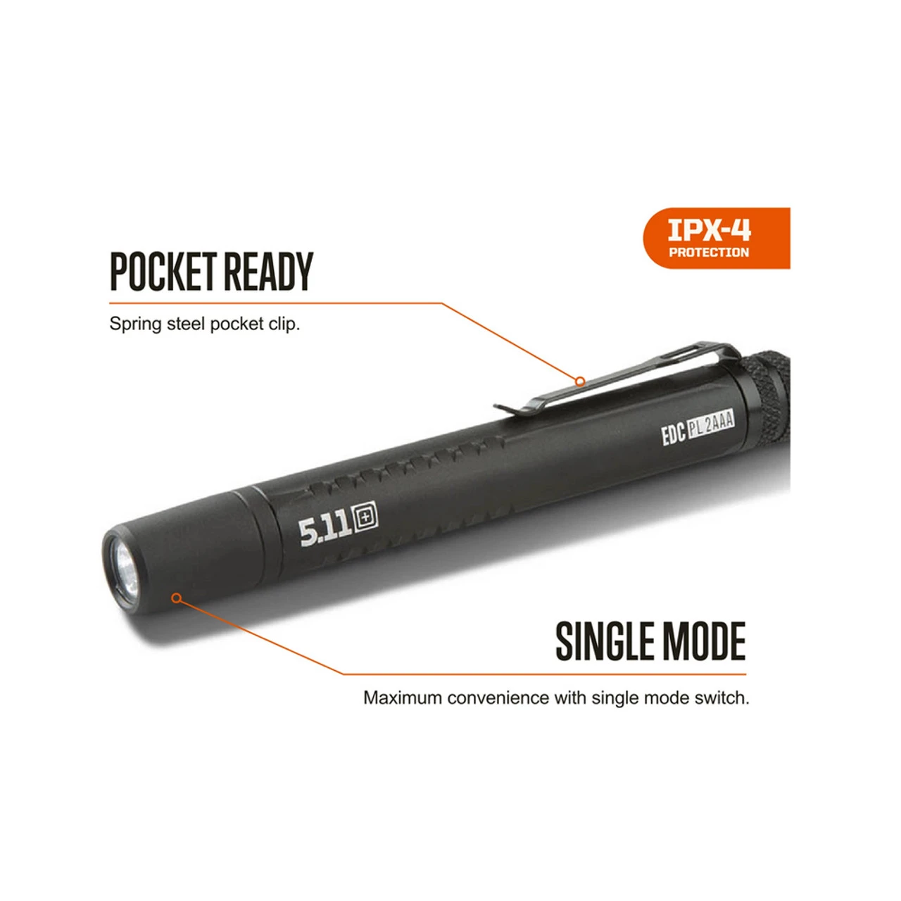 5.11 TACTICAL EDC PL 2AAA Flashlight (53380) - Image 3